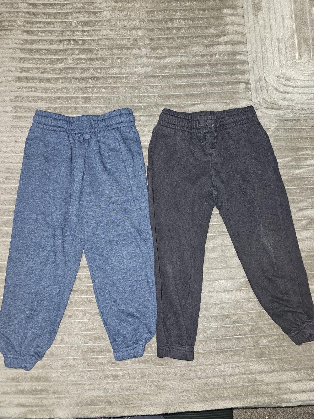 Athletic Works Blue and Black Kids Jogger Pants - Cozy Pull-On Bottoms